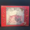 Carte double "Bonnes Fêtes" chaussons rouge, blanche et noire