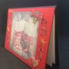 Carte double "Bonnes Fêtes" chaussons rouge, blanche et noire