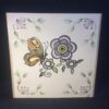 Carte brodée - papillon et fleurs