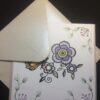Carte brodée - papillon et fleurs