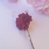 Épingle cheveux mariage - fleur bordeaux, strass et arabesques