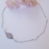 Headband - feuille et perles blanches