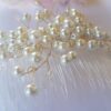 Grand peigne mariage - vigne dorée de multitude de perles blanches