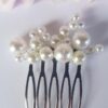 Peigne mariage - perles blanches diverses tailles