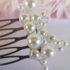 Peigne mariage - perles blanches diverses tailles