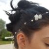20200822_145922 Headband asymétrique - Fleurs et perles ivoires