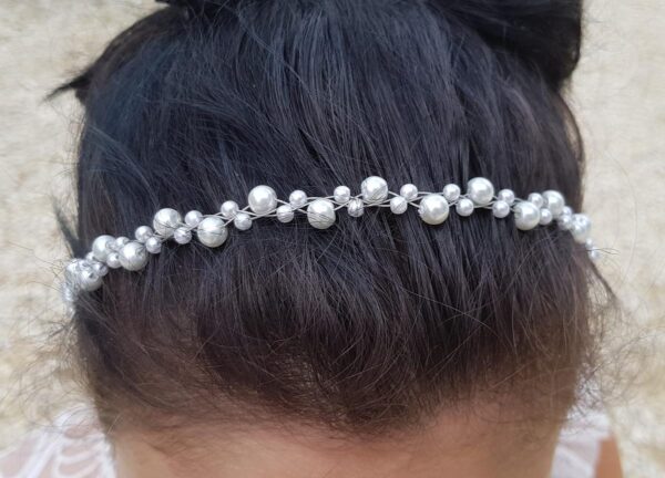 20200822_150737 Headband - Tresses de perles blanches
