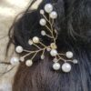 Pic cheveux mariage – 3 branches torsade de perles blanches Pic cheveux mariage - 3 branches torsade de perles blanches