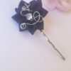 Épingle cheveux mariage - fleur noire et arabesques