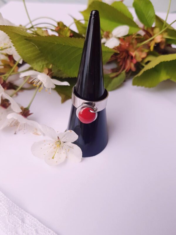 Bague artisanale inox personnalisable - sequin rond coloré et argenté