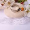 Bague artisanale inox personnalisable - sequin rond coloré et étoile argentée
