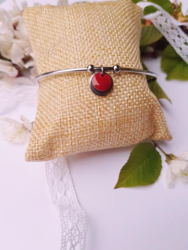 Parure [bague et bracelet] inox personnalisable - sequin rond coloré et argenté