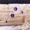 Parure [Boucles d'oreilles, collier et bracelet] inox - ancre marine et goutte bleue