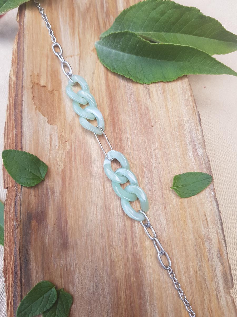 Headband inox - chaîne maillons colorés et argentés