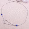 Headband inox - Lune et perles d'imitation bleues