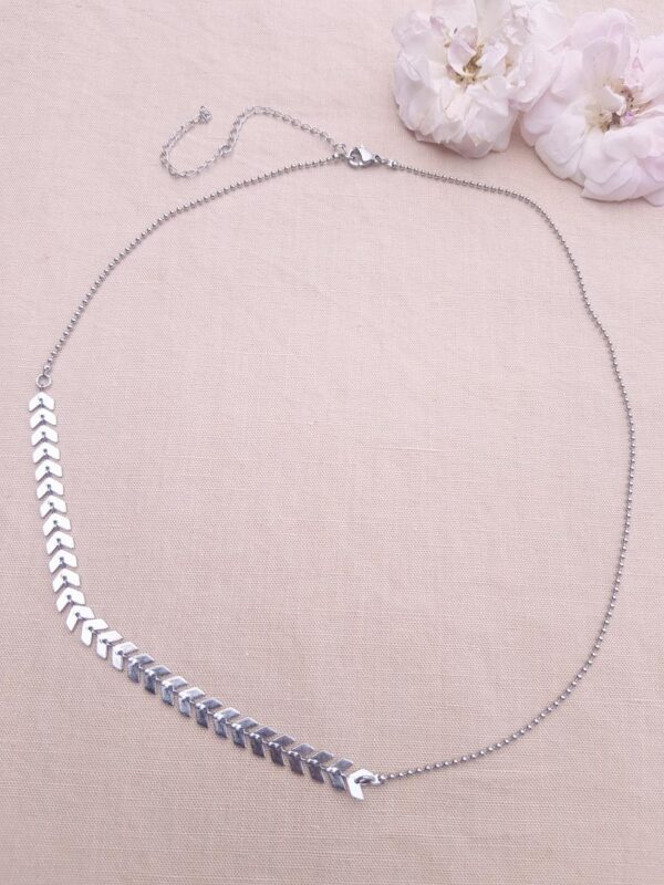 Headband inox fait main - Chaîne épi et chaîne billes argentées. Calino crea