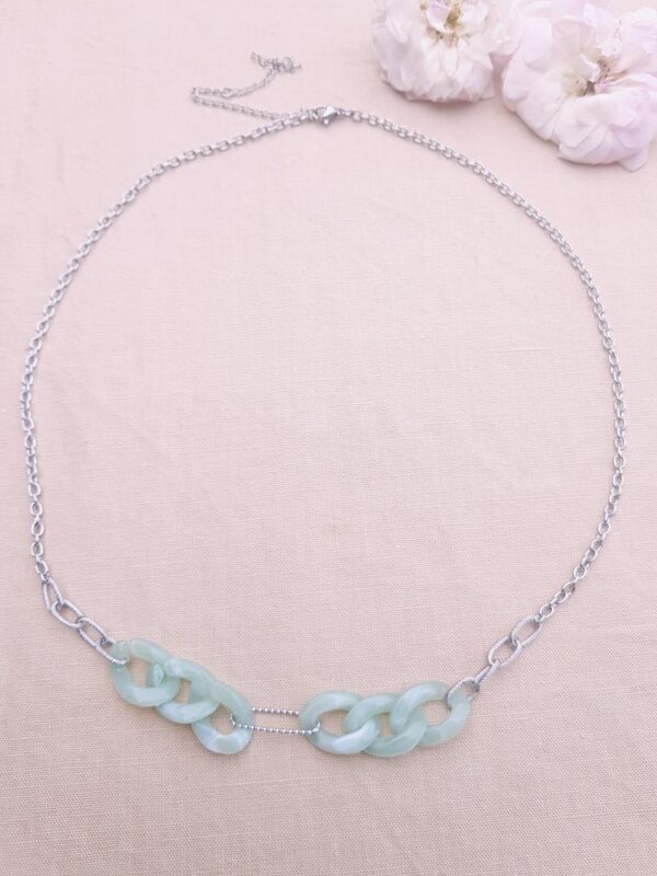 Headband inox fait main - chaîne maillons colorés et argentés. Calino Crea Headband inox fait main - chaîne maillons colorés et argentés. Calino Crea