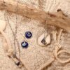 Parure [Boucles d'oreilles, collier et bracelet] inox - ancre marine et goutte bleue