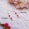 Boucles d'oreilles inox mariage personnalisables fait main - Perles blanches et rouges. Calino Crea