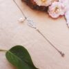 Bracelet inox mariage fait main - Feuilles et perles blanches. Calino Crea