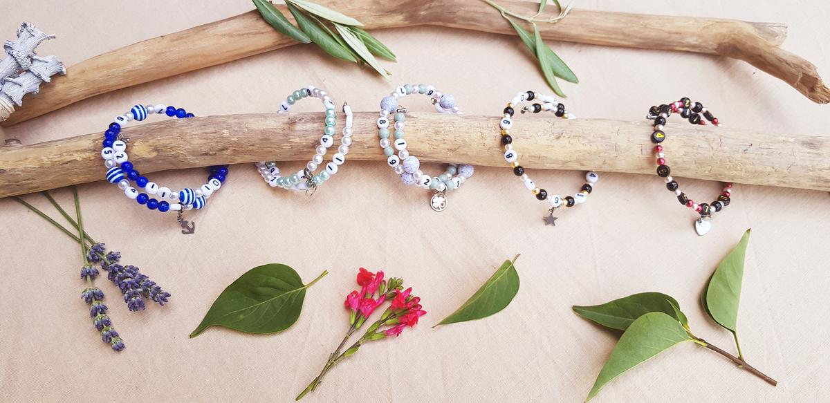 Bracelets d'allaitements fait main personnalisables. Calino Crea