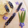 Bracelet et boucles d'oreilles inox fait main - chaîne maillons bleus, noirs et argentés. Calino Crea Bracelet et boucles d'oreilles inox fait main - chaîne maillons bleus, noirs et argentés. Calino Crea
