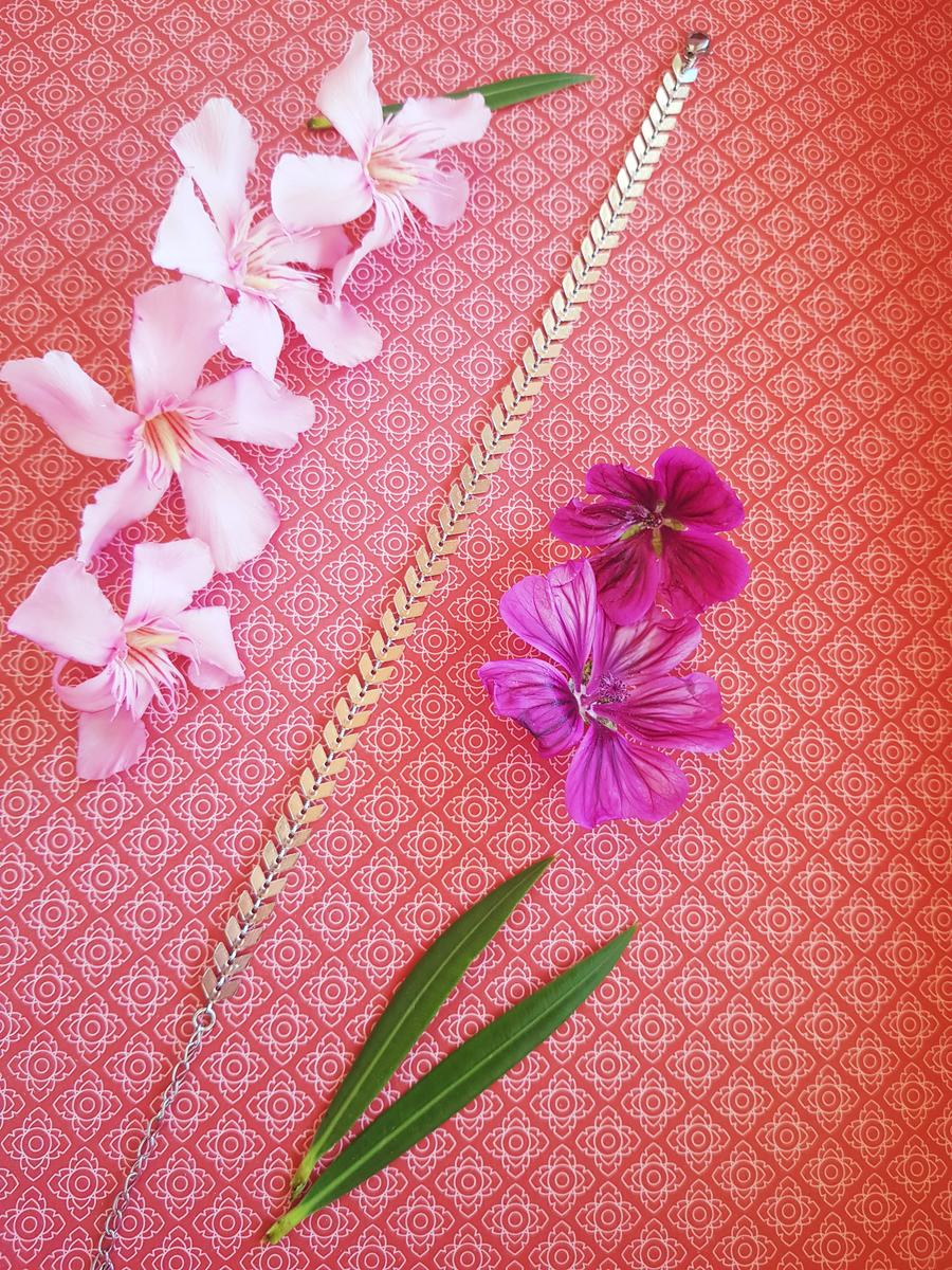 Chaîne de cheville inox fait main - chaîne épi. Calino Crea