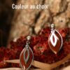 Boucles d'oreilles inox personnalisable fait main - amandes argentées et sequin marron. Calino Crea