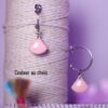 Boucles d'oreilles inox personnalisables fait main - Créole et sequin éventail rose. Calino Crea