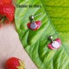 Boucles d'oreilles inox personnalisable fait main - sequin demi-cercle et sequin argenté. Calino crea