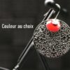 Boucles d'oreilles inox personnalisables fait main - Filigrane et sequin émaillé rouge. Calino crea