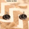 Boucles d'oreilles inox fait main - sequin noir et lune argentée. Calino crea