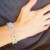 Bracelet homme ou femme inox personnalisable fait main - chaîne maillons bicolores menthe et bleu. Calino Crea