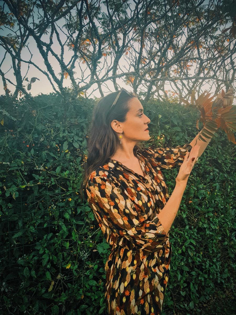 Boucles d'oreilles inox personnalisables - Hexagone argenté et éventail émaillé jaune