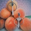Boucles d'oreilles inox - Anneau argenté et sequin émaillé goutte blanche