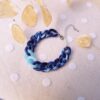 Bracelet inox personnalisable artisanal - chaîne maillons bicolore bleus. Calino Créa Bracelet inox personnalisable artisanal - chaîne maillons bicolore bleus. Calino Créa