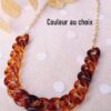 Collier inox personnalisable artisanal - chaîne maillons caramel et doré. Calino Créa