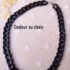 Collier inox personnalisable artisanal - chaîne maillons noirs. Calino Créa