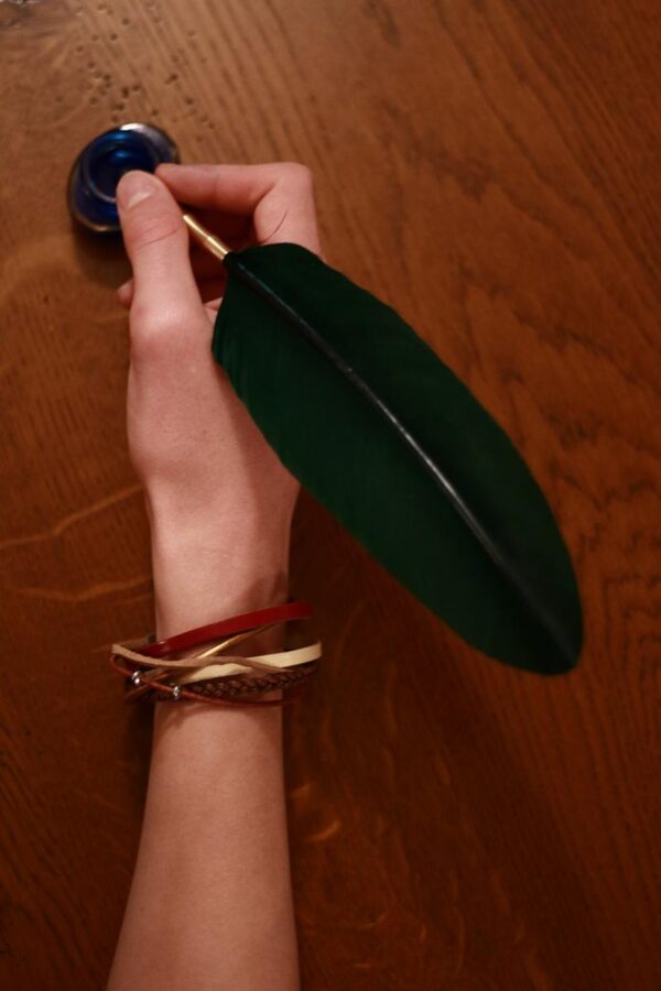 Bracelet homme multi-rangs artisanal cuir et inox - Rouge-marron-doré. Calino Créa