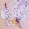 Carte et marque-page artisanaux - Lavande et papillon "Bonne Fête" Mauve-violet. Calino Créa