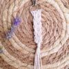 Porte-clés artisanal fine torsade en macramé. Calino Créa