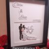 Tableau couple mariés personnalisable et artisanal - noir et blanc. Calino Créa