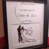 Tableau couple mariés personnalisable et artisanal - noir et blanc. Calino Créa