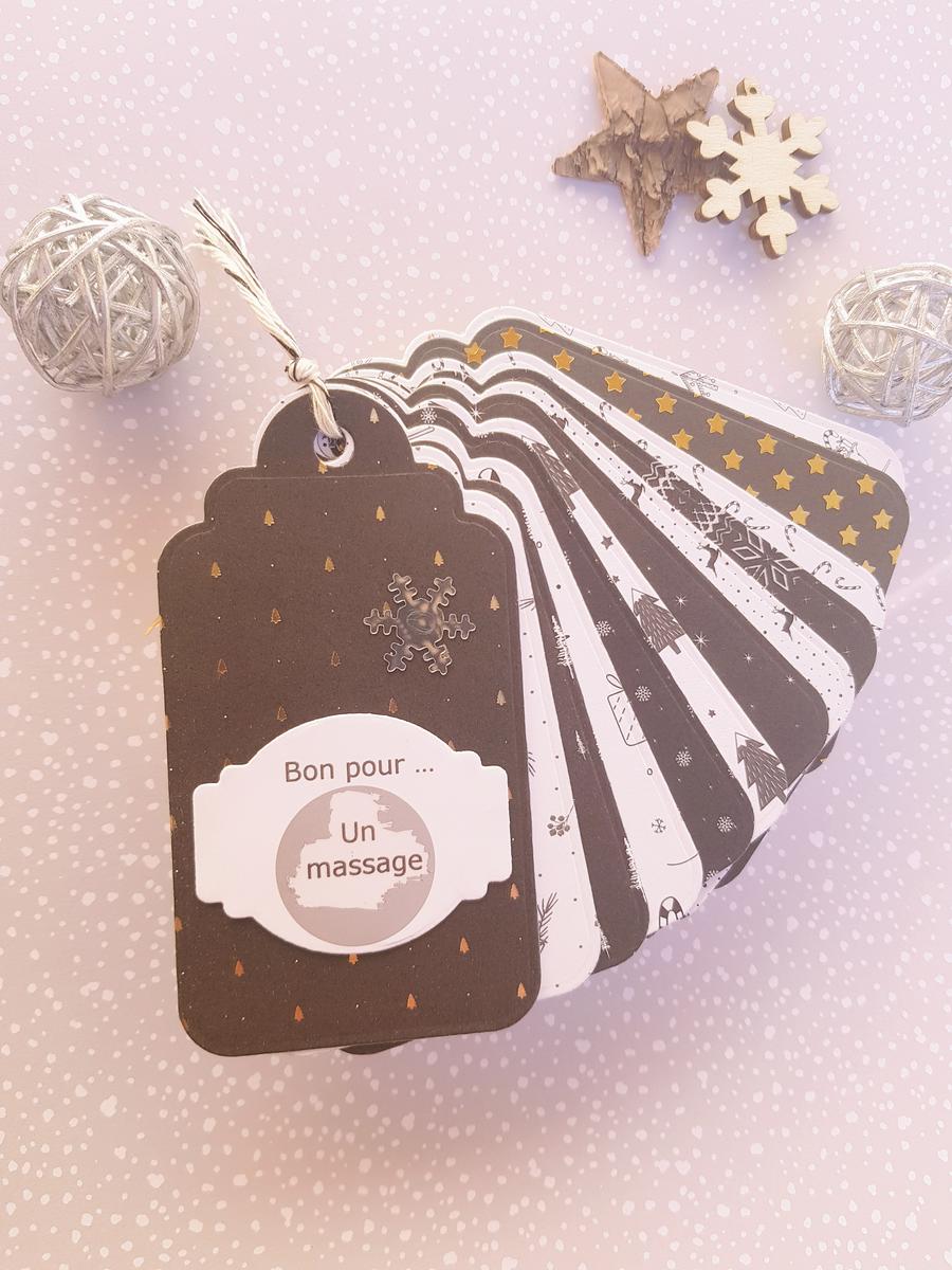 Carnet de "bons pour" à gratter - Noël noir et blanc. Calino Créa