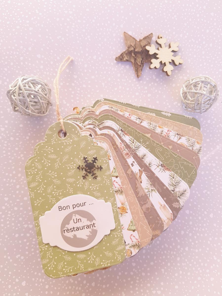 Carnet de "bons pour" à gratter - Noël vert et brun. Calino Créa