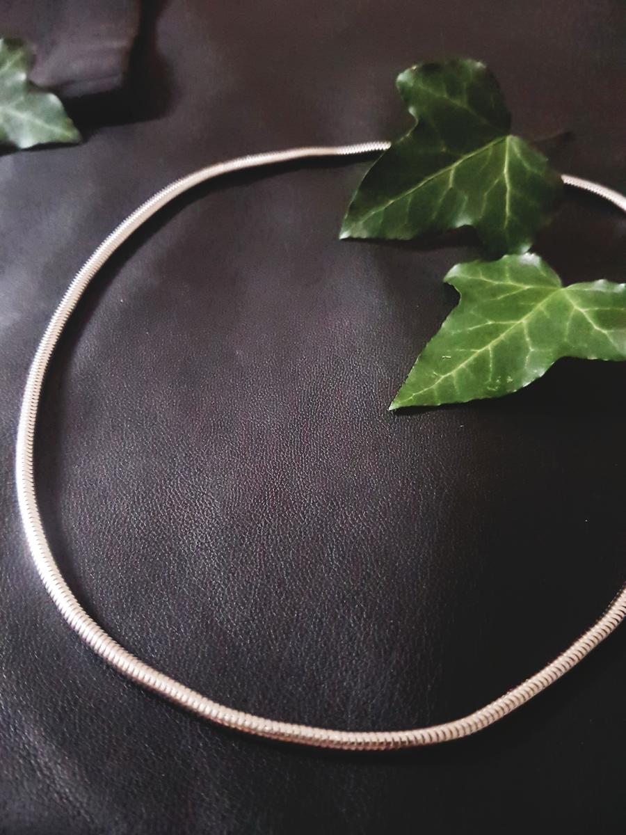 Collier maille serpent 3 mm argenté inox