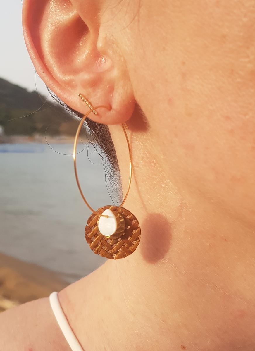 Créoles inox doré - éléments interchangeables "Maxi"