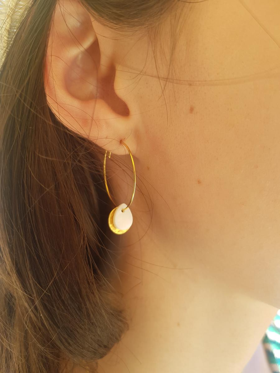 Créoles inox doré - éléments interchangeables "Mini"