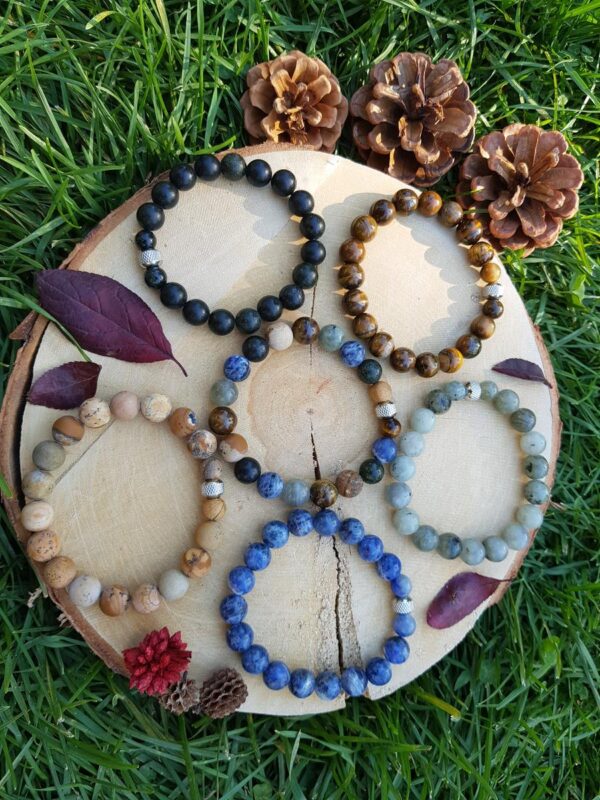 Bracelet homme perles naturelles 10 mm - Labradorite