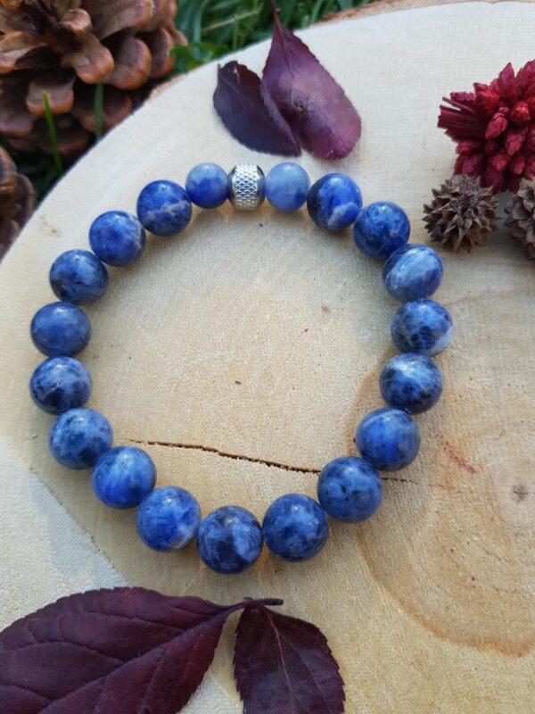 Bracelet homme pierre naturelle - sodalite Bracelet homme perles naturelles 10 mm - Sodalite